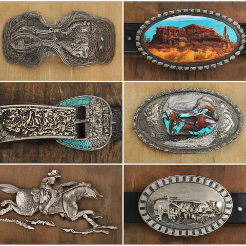 Selection of Western Belt Buckles in Different Styles and Materials