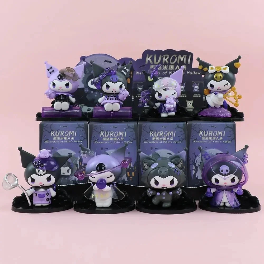 Bandai Sanrio Kuromi Werewolf kill Series Action Figure Dolls Anime Figures Surprise Bag Cute Model Fans Collection Blind Box