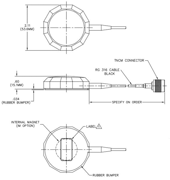 AT1621-7B Iridium Magnet Mount Antenna