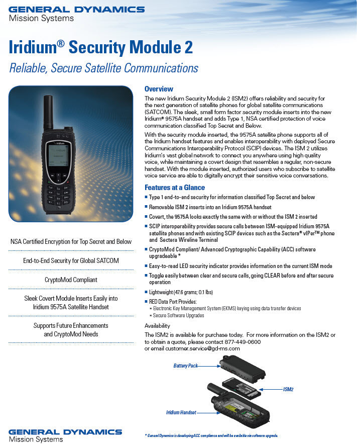 General Dynamics Iridium Security Module 2 9575A