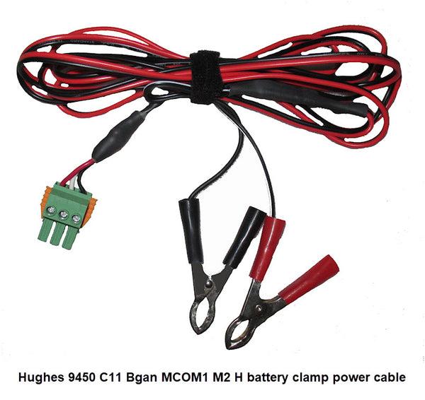 Hughes 9450 C11 BGAN Battery Clamp power cable www.mcom1.com 