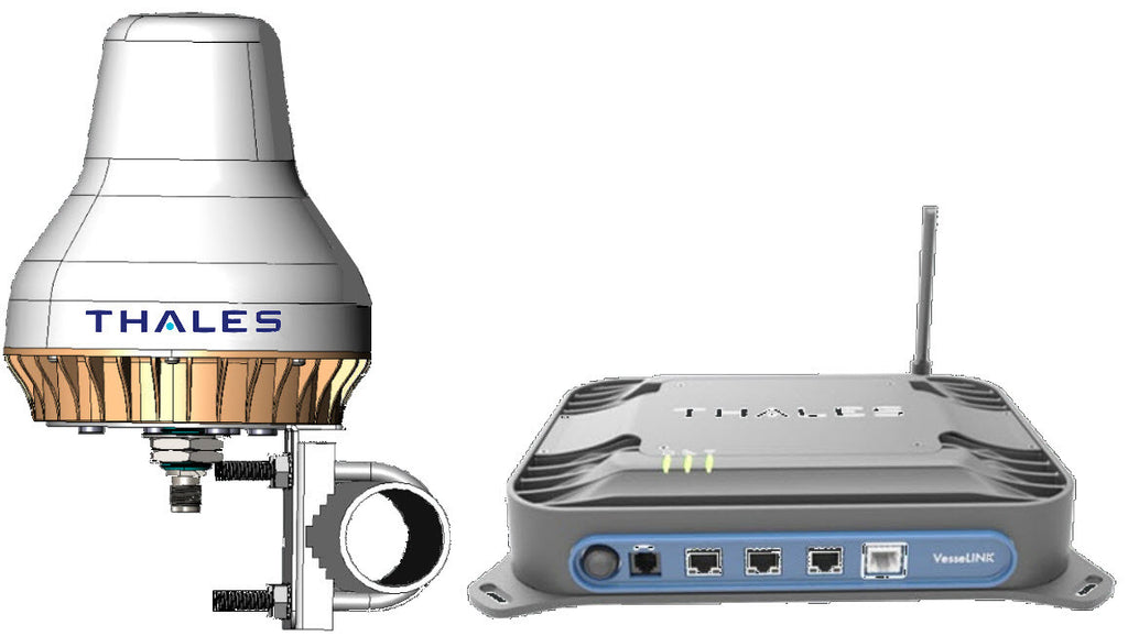 Thales VesseLINK 200 Iridium Certis stainless steel antenna mount MCOM1 M200
