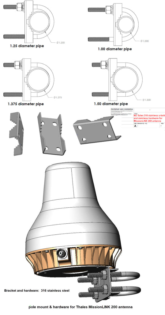 Thales Certus 200 antenna mounting pole mounts mag mount