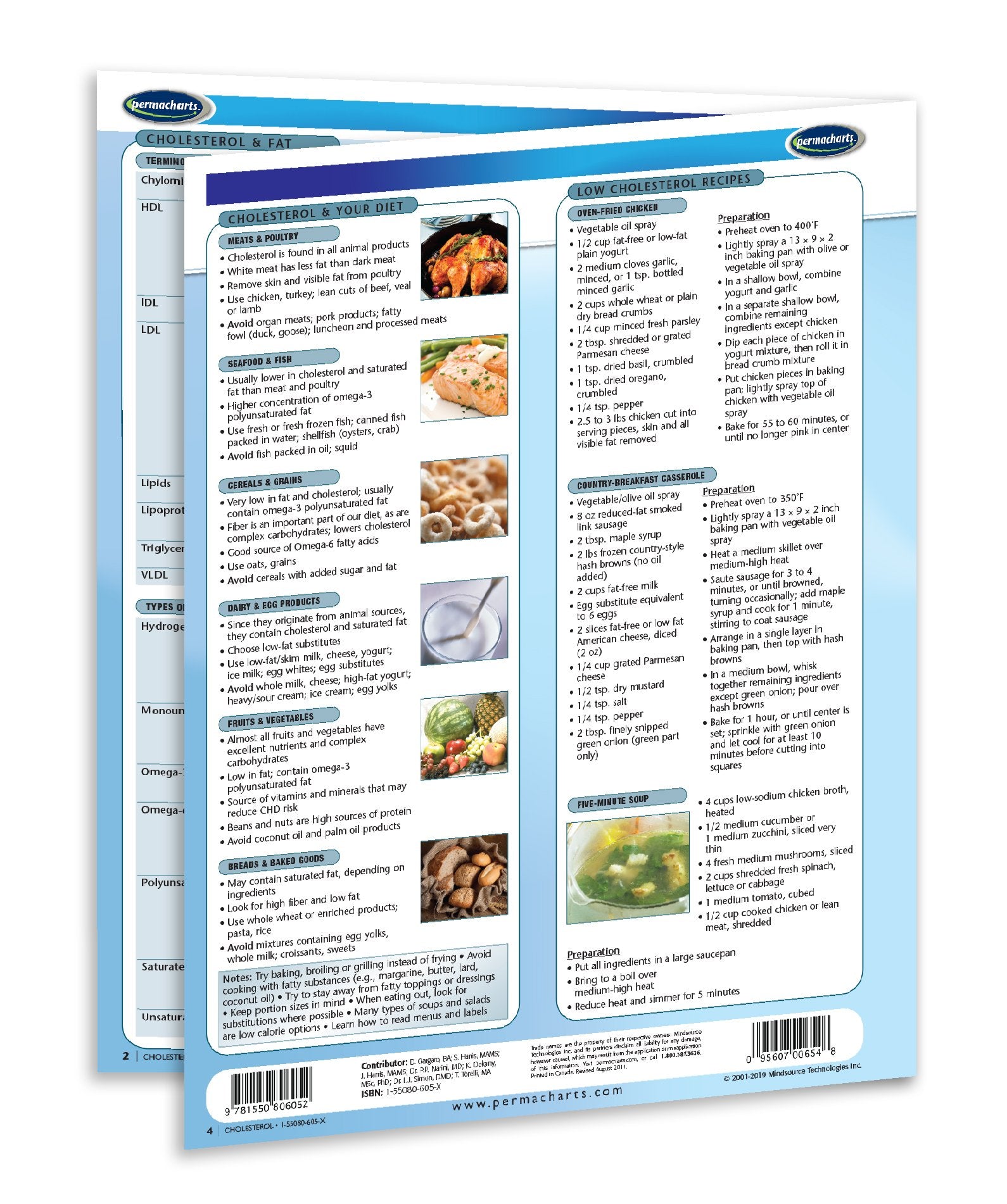 Cholesterol Guide - 4-page Laminated 8.5