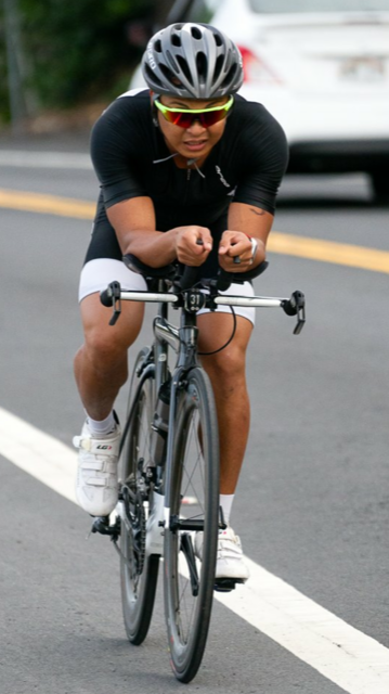 Cisco competing in a Pea Man race on Hawai`i Island. PHOTO: courtesy of Francisco Besa