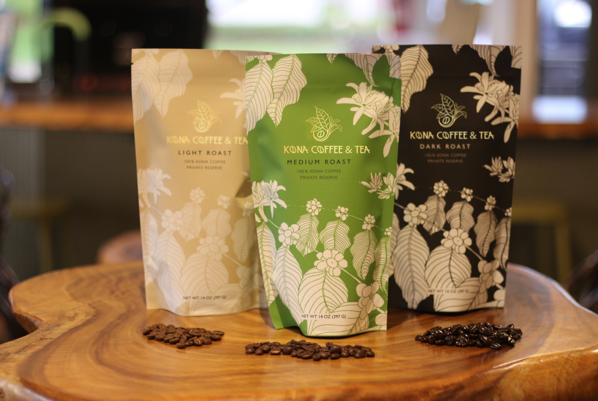 The makeover reveal: the new Kona Coffee &amp; Tea packaging debuted in 2018&nbsp; PHOTO: Chance Punahele Photography
