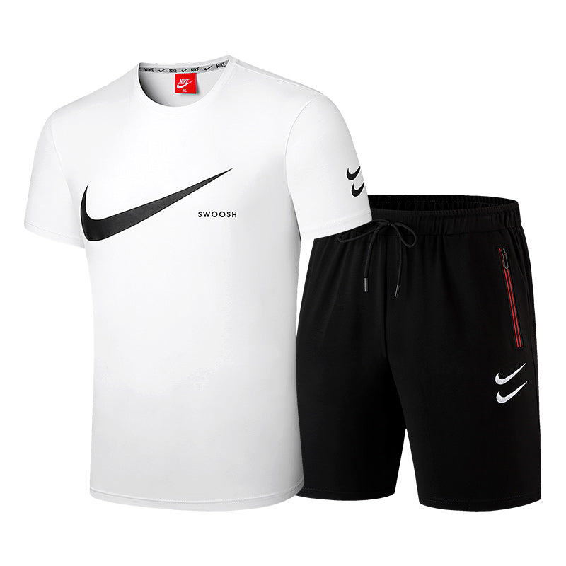 Nike New Fashion Men's and Women's High Quality T-shirt Shorts Two Piece Set