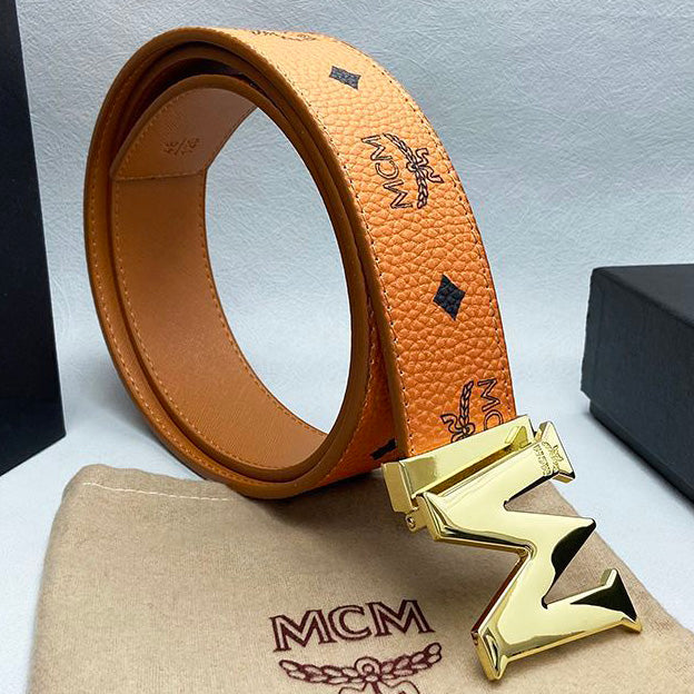 MCM New Women's and Men's Fashionable And Exquisite Buckle Genuine Leather Belt