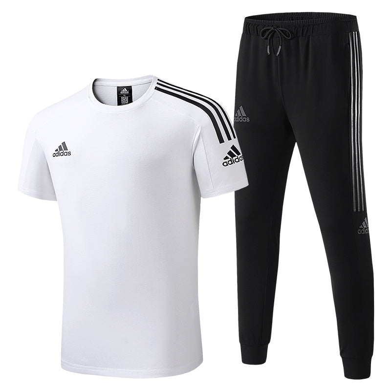 Adidas New Fashion Men's and Women's High Quality T-shirt Pants Two Piece Set