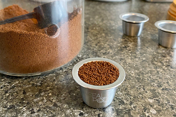 SealPod reusable/refillable pods to make Dalgona whipped coffee with Nespresso capsule machine