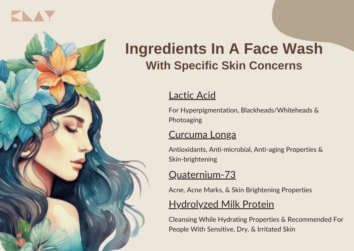 face wash ingredients with specific skin concerns