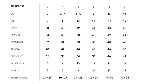 Size guide | Bellerose