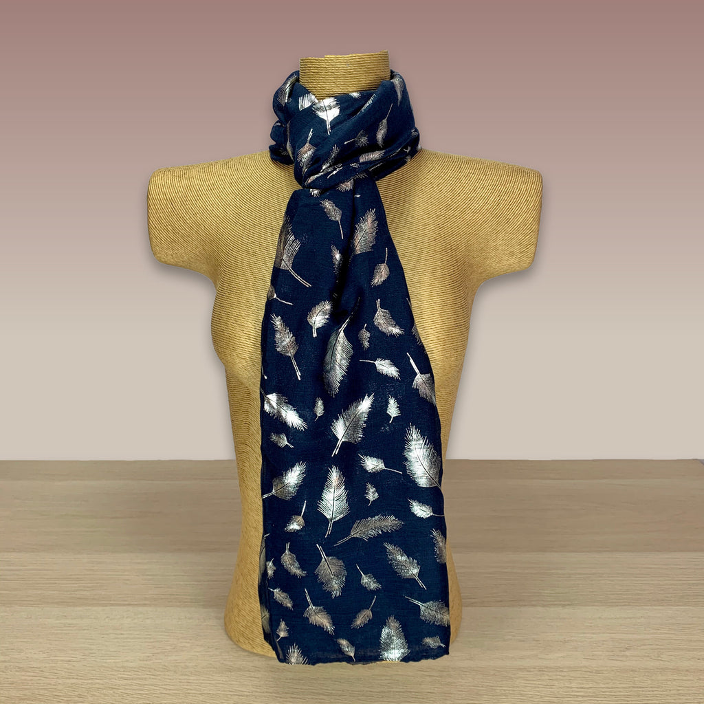 navy and silver scarf