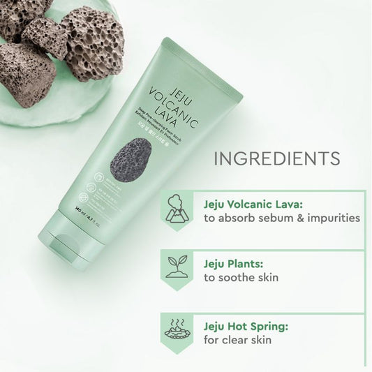 The Face Shop Jeju Volcanic Lava Scrub Foam - 140 ml