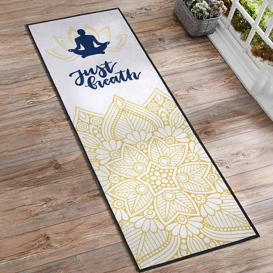 Breathe Blue Polyester Yoga Mat
