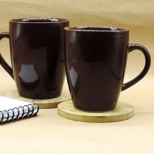 Brown Ceramic Mugs | Set of 2