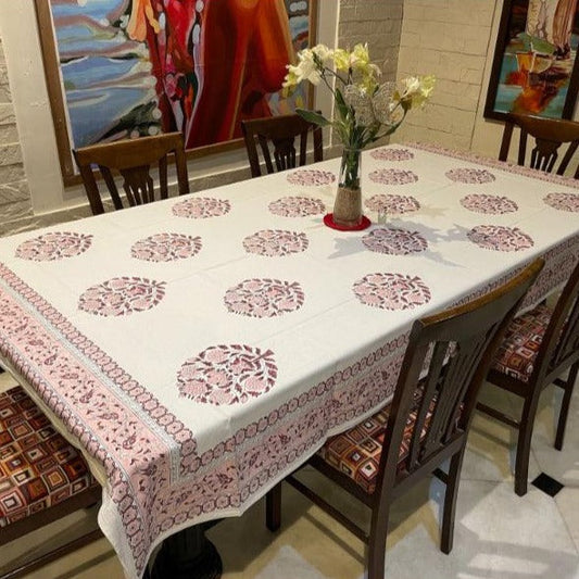 Brown Cotton Jaipuri Cotton Table Cover