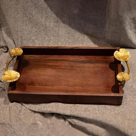 Metal Handle  Bloom Tray Wooden