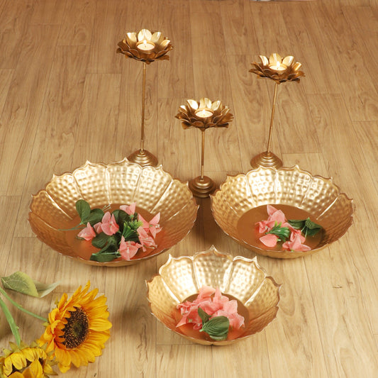 Sunflower Urli with Detachable Tealight Holders | Set of 6