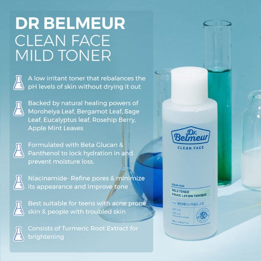 The Face Shop Dr.Belmeur Clean Face Mild Toner With 2% Niacinamide - 145 ml