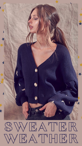 PULL D'AUTOMNE CARDI SAYLOR NUIT ÉTOILÉE MARINE