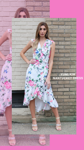 NANTUCKET ROBE YUMI KIM FLORAL HI BAS WRAP STYLE VOLANTS FÊTE