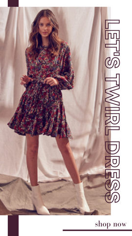 ROBE LET'S TWIRL STORIA ROBES DE SOIRÉE FLORALE AUTOMNE