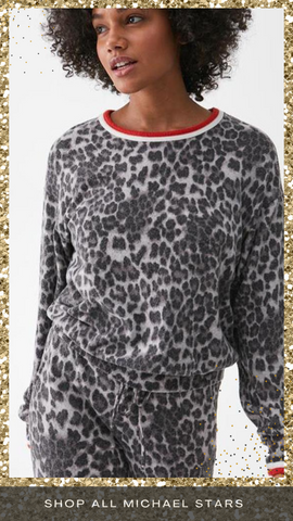 TATE SCOOP NECK MICHAEL STARS ENSEMBLES ASSORTIS SUPER DOUX IMPRIMÉ ANIMALIER