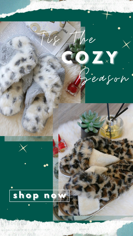 CHAUSSONS COSY LÉOPARD MENTHE CHAUSSONS EXCLUSIFS IMPRIMÉ ANIMAL FUZZY