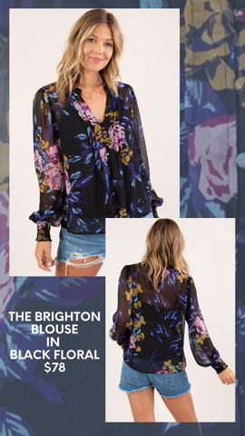 BLOUSE BRIGHTON LOVESTITCH AUTOMNE HAUT FLORAL AUX COULEURS RICHES