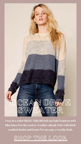 PULL OCEAN DRIVE BB DAKOTA TRICOT RAYÉ AUTOMNE