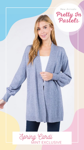 CARDI DE PRINTEMPS DREAMERS BLEU PULLS CARDIGAN DE PRINTEMPS DOUX ET CONFORTABLES