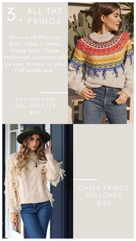 PAYTON FAIR ISLE PULL SAYLOR TRICOT D'AUTOMNE À FRANGES COLORÉES