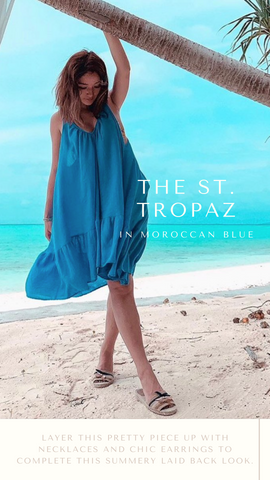 LE ST. TROPEZ MINI 9SEED MINI ROBES D'ÉTÉ BLEU MAROCAIN