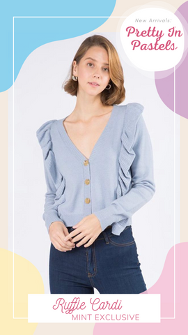 RUFFLE CARDI DREAMERS PULLS DE PRINTEMPS DOUX BLEU BÉBÉ