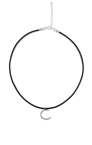 Colliers ras de cou en cuir, collier à breloques en argent sterling noir et pavé de lune