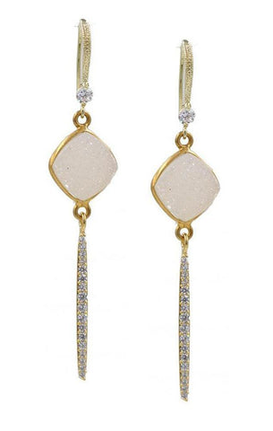 BOUCLES D'OREILLES GOLD FILLED BLANC DRUZY BOUCLE D'OREILLE LINÉAIRE