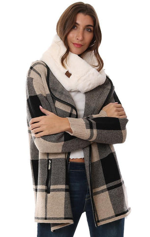 SCARVES FAUX FUR IVORY SOFT INFINITY TUBE SCARF