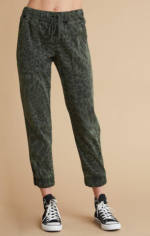 PANTALON DE JOGGING DE POCHE BELLA DAHL IMPRIMÉ VERT IVY