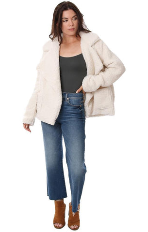 BB Dakota Jackets manteau en peluche chaud et chic, veste surdimensionnée blanche