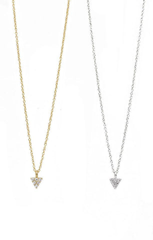 COLLIERS FAIT MAIN OR ARGENT TRIANGLE CHARME BIJOUX