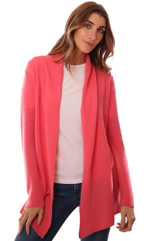 IN CASHMERE CARDIGANS LONG SLEEVE OPEN FRONT SOFT SALMON CARDI