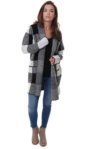 STACCATO JACKETS MANTEAU PULL D'AUTOMNE À MANCHES LONGUES GINGHAM