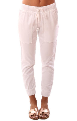 PANTALON BELLA DAHL TAILLE AVEC CORDON PANTALON DE JOGGER À POCHE BLANCHE