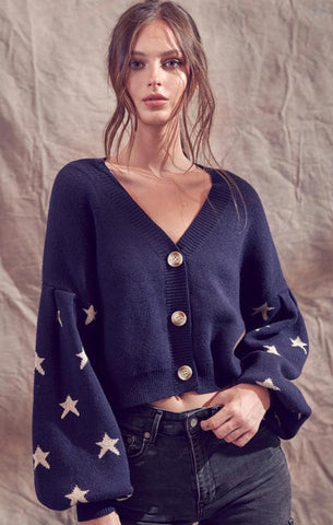 STARRY NIGHT CARDI SAYLOR NAVY BAGGY PULLS À MANCHES LONGUES