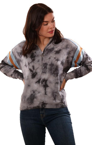 CENTRAL PARK WEST SWEAT-SHIRTS À MANCHES LONGUES DEMI-ZIP TIE DYE PULL