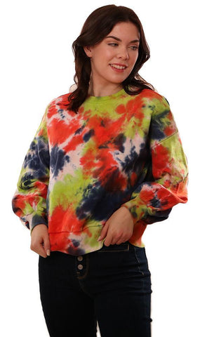 CENTRAL PARK WEST TOPS SWEAT-SHIRT À MANCHES LONGUES ET COL ROND TIE DYE