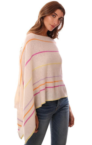 IN CASHMERE TOPPERS STRIPED SOFT LAYERING KNIT PONCHO