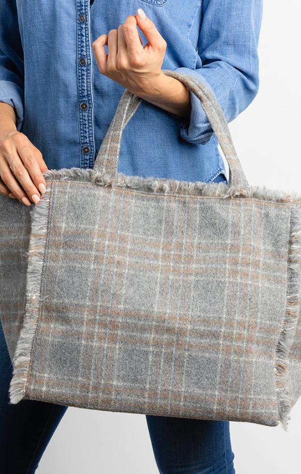 Frayed Flannel Tote