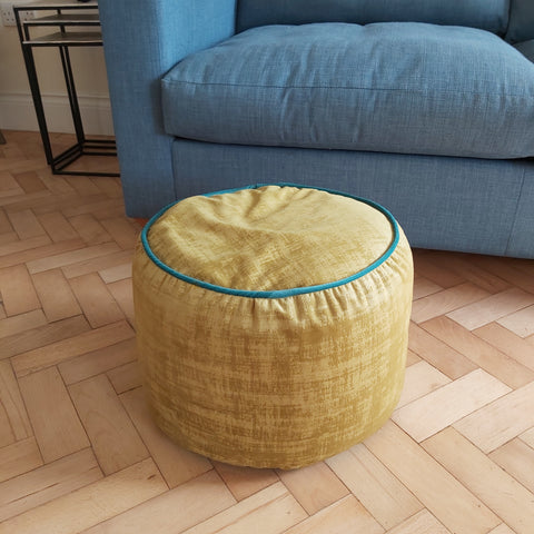 DIY round pouffe sewing tutorial and pattern